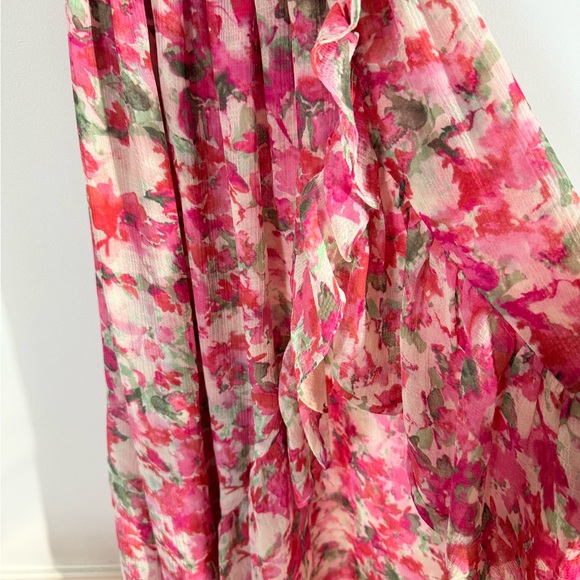 MISA Rumi One shoulder Floral high low Pink Ruffle dress - Picture 6 of 8